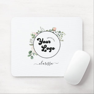 Floral Logo Custom Company Business & Name Girly Muismat