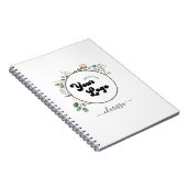 Floral Logo Custom Company Business & Name Girly Notitieboek (Rechterzijde)