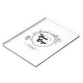 Floral Logo Custom Company Business & Name Girly Notitieboek (Linkerzijde)