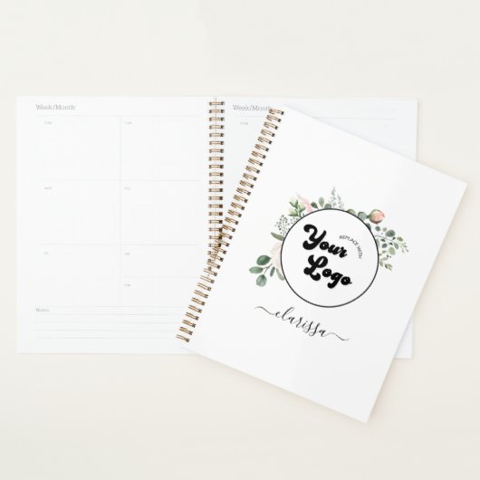 Floral Logo Custom Company Business & Name Girly Planner (Display)