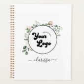 Floral Logo Custom Company Business & Name Girly Planner (Voorkant)