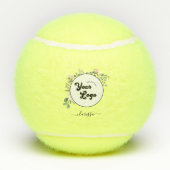 Floral Logo Custom Company Business & Name Girly Tennisballen (Achterkant)