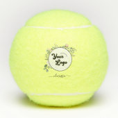 Floral Logo Custom Company Business & Name Girly Tennisballen (Voorkant)