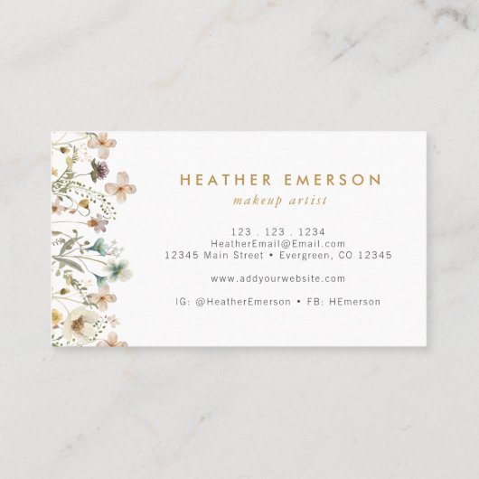 Floral Logo Visitekaartje (Achterkant)