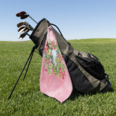 Floral Longhorn Skull op waterverf Golfhanddoek (Groen)