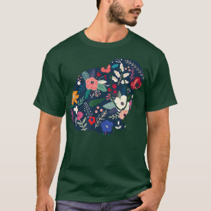Floral Lop Eared Rabbit - Cute Bunny Lover T-shirt