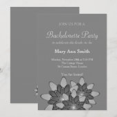 Floral Lotus Bachelor Party (zwart en wit) Kaart (Voorkant / Achterkant)