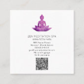 *~* Floral Lotus Buddha Meditation QR AP33 Magenta Vierkante Visitekaartje (Achterkant)