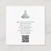*~* Floral Lotus Buddha Meditation QR AP33 SAGE Vierkante Visitekaartje (Achterkant)