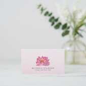 Floral Lotus Elegante Yoga Instructeur Blush Roze Visitekaartje (Staand voorkant)
