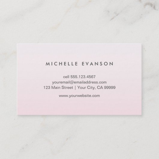 Floral Lotus Elegante Yoga Instructeur Blush Roze Visitekaartje (Achterkant)