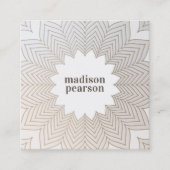  Floral Lotus Flower Mandala Vierkante Visitekaartje (Voorkant)