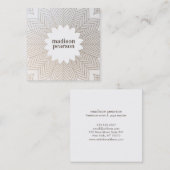  Floral Lotus Flower Mandala Vierkante Visitekaartje (Voorkant / Achterkant)