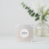  Floral Lotus Flower Mandala Vierkante Visitekaartje (Staand voorkant)