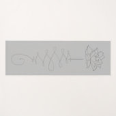  Floral Lotus Gray Unalome Yoga Mat (Voorkant (horizontaal))
