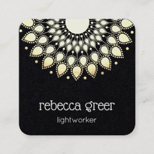 Floral Lotus Mandala Energy Healer Vierkante Visitekaartje