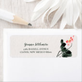 Floral Lotus Waterverf Freehand Tekening Etiket (Insitu)