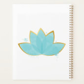 Floral Lotus Waterverf Seafoam Blue & Faux Gold Planner (Achterkant)