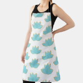 Floral Lotus Waterverf Seafoam Blue & Faux Gold Schort (Insitu)