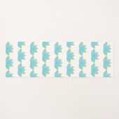 Floral Lotus Waterverf Seafoam Blue & Faux Gold Yogamat (Voorkant (horizontaal))