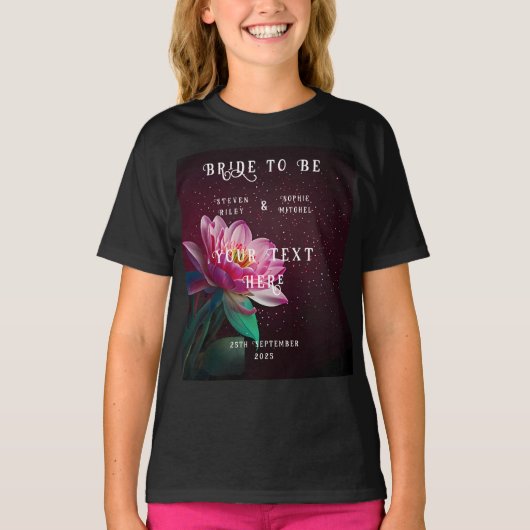 Floral Lotus Wedding Suite | Sterrennacht Romance T-shirt (Voorkant)