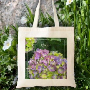 Floral Love Bijbel Verse Monogram & Foto aanpassen Tote Bag