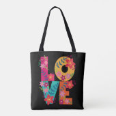 Floral LOVE Blossom gepersonaliseerd Tas (Achterkant)