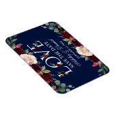Floral Love Blue van de Burgundy Waterverf Save th Magneet (Rechterzijde)