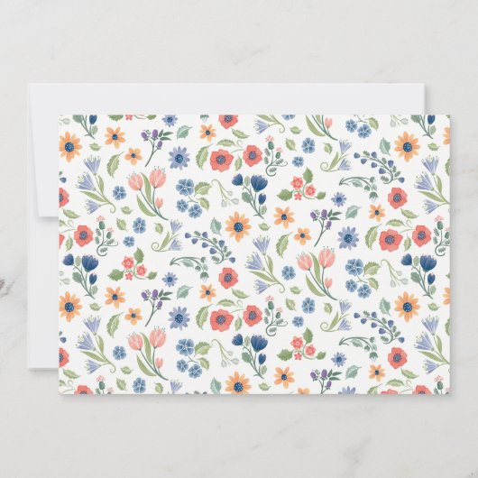 Floral LOVE bruiloft uitnodiging (Achterkant)