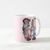 Floral LOVE Design met vlinders Koffiemok (Voorkant rechts)