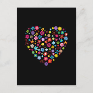 Floral Love Heart Briefkaart