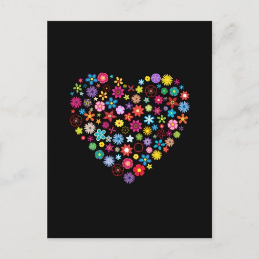 Floral Love Heart Briefkaart (Voorkant)