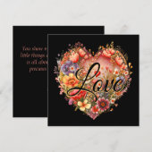 Floral Love Heart Feestdagenkaart (Voorkant / Achterkant)
