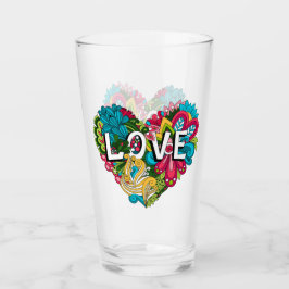 Floral Love Heart Glas