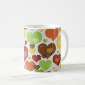Floral Love Hearts Pattern Pink Koffiemok (Voorkant rechts)
