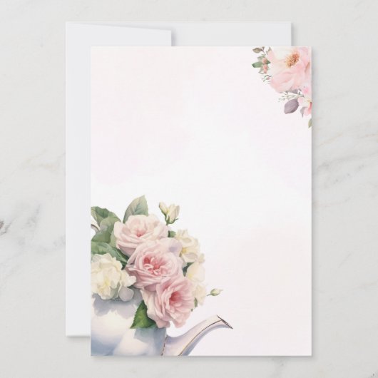 Floral Love is Brouwen Blush Tea Vrijgezellenfeest Kaart (Achterkant)