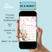 Floral Love is Brouwen Blush Tea Vrijgezellenfeest Kaart