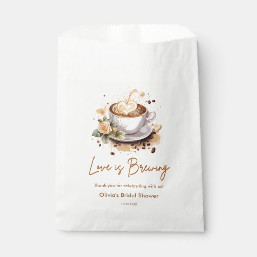 Floral Love is het brouwen van bruin Vrijgezellenf Bedankzakje (Voorkant)