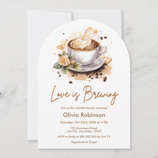 Floral Love is het brouwen van bruin Vrijgezellenf Kaart (Voorkant)