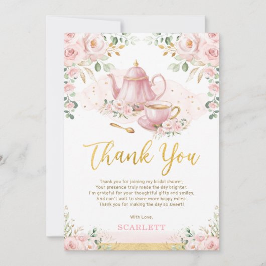 Floral Love is het brouwen van Vrijgezellenfeest T Bedankkaart (Voorkant)