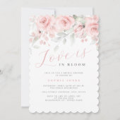 Floral Love is in Bloom Pink Blush Bruids Douche Kaart (Voorkant)