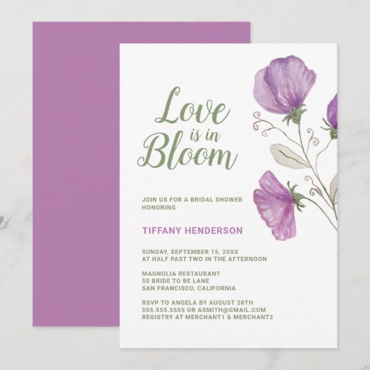 Floral Love is in Bloom Vrijgezellenfeest Kaart (Voorkant / Achterkant)