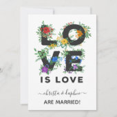 Floral Love is Love LGBT Elopement Aankondiging (Voorkant)