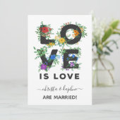 Floral Love is Love LGBT Elopement Aankondiging (Staand voorkant)