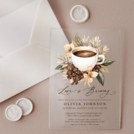 Floral Love is Vrijgezellenfeest brouwen Acryl Uitnodigingen