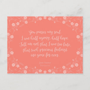 Floral Love Letter Quote Persuasion Jane Austen Briefkaart