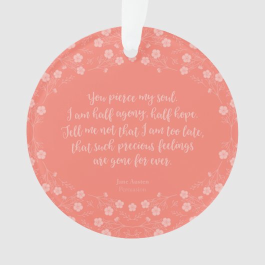 Floral Love Letter Quote Persuasion Jane Austen Ornament (voorkant)