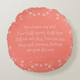 Floral Love Letter Quote Persuasion Jane Austen Rond Kussen