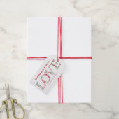 Floral LOVE Letters | Scriptversie Cadeaulabel (Met Touw)