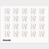 Floral LOVE Letters Valentijns Vierkante Sticker (Vel)